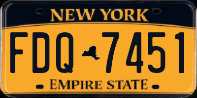 NY license plate FDQ7451