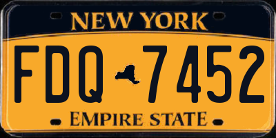 NY license plate FDQ7452