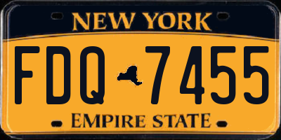 NY license plate FDQ7455