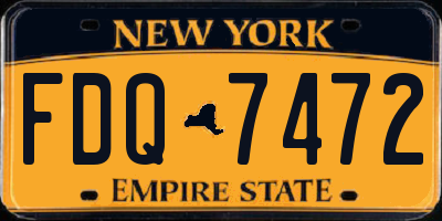 NY license plate FDQ7472