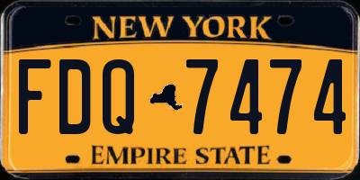 NY license plate FDQ7474