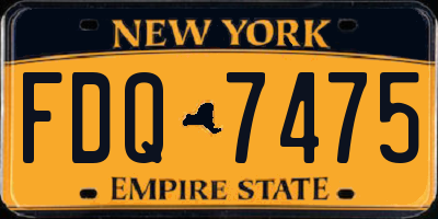 NY license plate FDQ7475