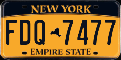 NY license plate FDQ7477