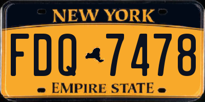 NY license plate FDQ7478