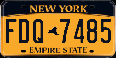 NY license plate FDQ7485