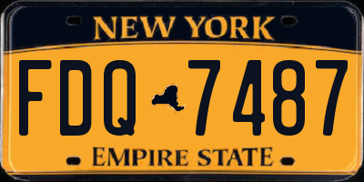 NY license plate FDQ7487