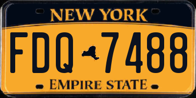 NY license plate FDQ7488