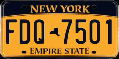 NY license plate FDQ7501