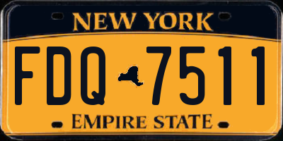 NY license plate FDQ7511