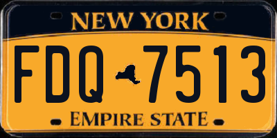 NY license plate FDQ7513