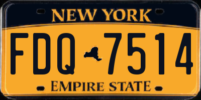 NY license plate FDQ7514