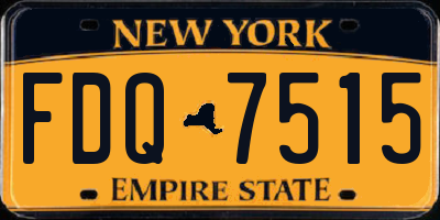 NY license plate FDQ7515
