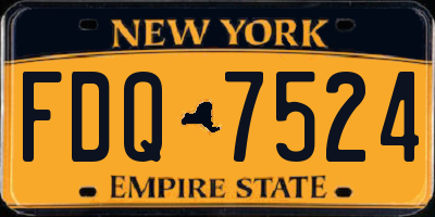 NY license plate FDQ7524