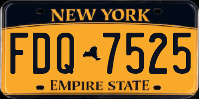 NY license plate FDQ7525