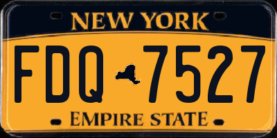 NY license plate FDQ7527
