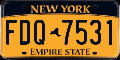 NY license plate FDQ7531
