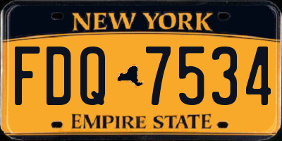 NY license plate FDQ7534