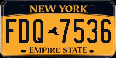 NY license plate FDQ7536