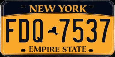 NY license plate FDQ7537