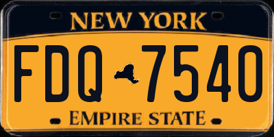 NY license plate FDQ7540