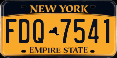 NY license plate FDQ7541