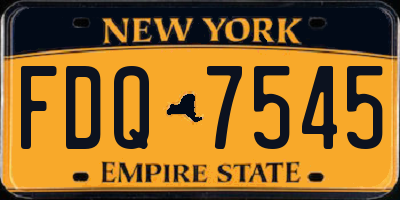 NY license plate FDQ7545