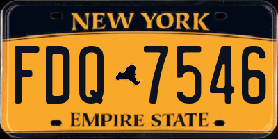 NY license plate FDQ7546