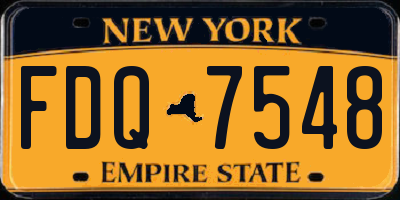 NY license plate FDQ7548