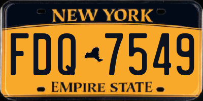 NY license plate FDQ7549