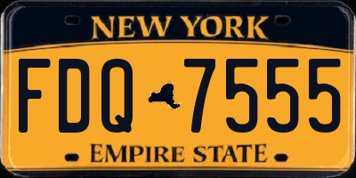 NY license plate FDQ7555