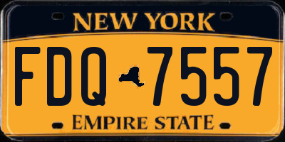 NY license plate FDQ7557