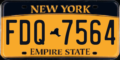 NY license plate FDQ7564