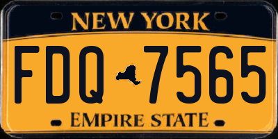 NY license plate FDQ7565