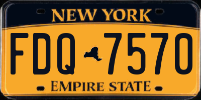 NY license plate FDQ7570