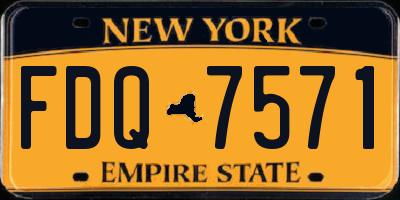NY license plate FDQ7571