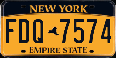 NY license plate FDQ7574
