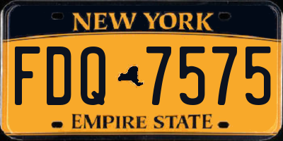 NY license plate FDQ7575