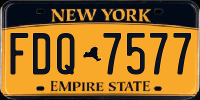 NY license plate FDQ7577