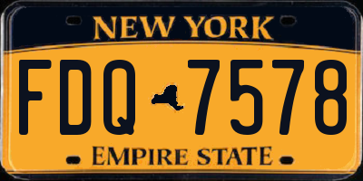 NY license plate FDQ7578
