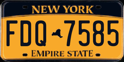 NY license plate FDQ7585