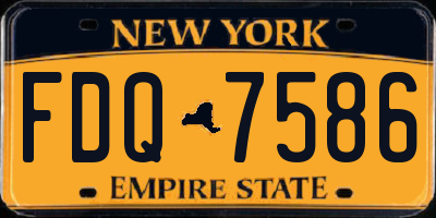 NY license plate FDQ7586
