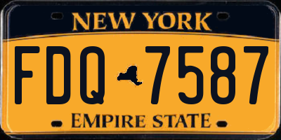 NY license plate FDQ7587