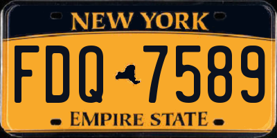 NY license plate FDQ7589