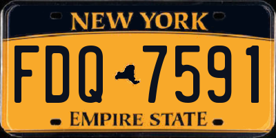 NY license plate FDQ7591