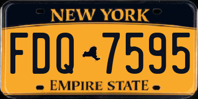 NY license plate FDQ7595