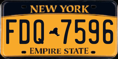 NY license plate FDQ7596