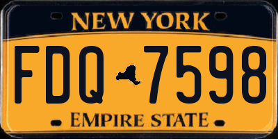 NY license plate FDQ7598