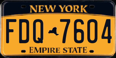 NY license plate FDQ7604