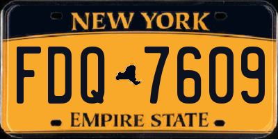 NY license plate FDQ7609