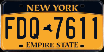 NY license plate FDQ7611